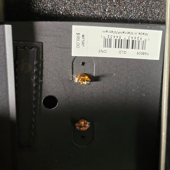 Coach Signature Open Circle Halo Stud Earrings CZ White Gold Plated - Picture 2 of 5